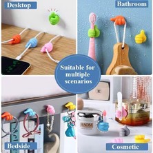 Daisy Home 20’li Başparmak Tasarımlı Yapışkan Duvar Kancası – Kendinden Yapışkanlı Silikon Kablo ve Anahtar Askısı, Sevimli ve Pratik Askı Kancaları, Cam, Ahşap, Metal Yüzeyler Için Uygun