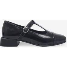 Kanuga Kadın Casual Deri Ayakkabı Siyah Rugan SCL7206