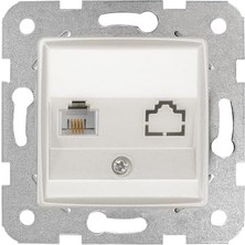 Daisy Home Sedef Beyaz Tekli Nümeris Cat3 Mekanizma ve Kapak