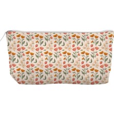 Daisy Home Kanvas Bez Kalemlik, Kalem Kutusu, Cüzdan, Körüklü, Iç Astarlı, 21X10X6CM (Turunç Çiçekler)