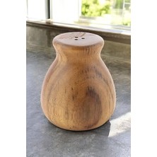 Daisy Home Akasya Ağacından El Yapımı Tuzluk Biberlik, Rustik Tasarım, Doğal Ahşap Mutfak Aksesuarı