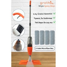 PremiumPort Turuncu Sprey Mop, 4 Bezli, Su Hazneli, Tıpasız, Garantili, Kolay Kullanım