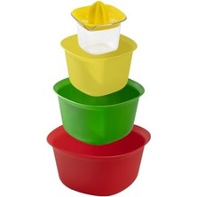 Daisy Home Porsima 74-1 Renkli Hazırlık Seti Süzgeç Seti Süzgeçli Karıştırma Kasesi Kase Takımı Limon Sıkacağı Seti