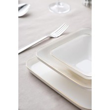 Daisy Home Istanbul Porselen Nadide 18 Parça 6 Kişilik Kare Yemek Takımı Gold