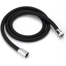 Daisy Home Silikon Duş Hortumu Kırılmaz Dolanmaz Katlanmaz Duş Hortumu, Duş Hortumu Spiral (Siyah)