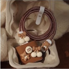 Daisy Home 18W/20W ile Uyumlu Ayıcık Şarj Kılıfı, Şarj Kablosu Örme Aparatı, Toparlayıcı ve Kablo Koruyucu Set – Kahverengi