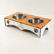 Daisy Home 2'li Mama Kabı Ikili Ahşap - Çelik Kap (Turuncu Beyaz)