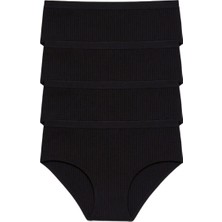 Orivra 6'lı Set Ribana Dokulu Yüksek Bel Kadın Külot Nefes Alabilir