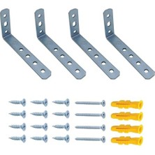 Daisy Home Deprem Güvenliği Dolap Sabitleme Aparatı Seti 16X52X100MM - Mobilya Eşya Duvara Sabitleyici L Demiri