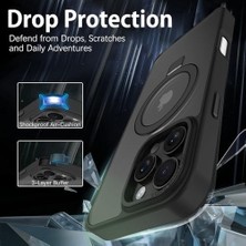 Daisy Home 16 Pro ile Uyumlu Kılıfı Manyetik Halka Standlı ile Uyumlu, Tam Gövde Koruyucu Kılıf Ince Darbeye Dayanıklı Ayaklı Alloymetal Telefon Kılıfı - Siyah