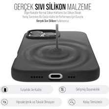 Daisy Home Kılıf Ince Sıvı Silikon 3 Katmanlı Tam Kaplamalı Yumuşak Jel Kauçuk Kılıf Kapak (Siyah, 16 Pro)