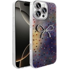 Daisy Home 16 Pro ile Uyumlu Kılıf Kamera Korumalı Fiyonk Kalp Figürlü Ponti Kapak Lila