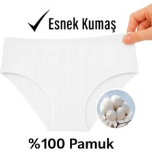 Orivra 6'lı Set Ribana Dokulu Yüksek Bel Kadın Külot Nefes Alabilir