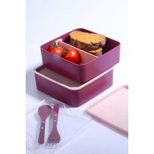 Daisy Home Rotanev 2 Katlı Mikrodalga Uyumlu Yemek Saklama Kabı Beslenme Kutusu Sporcu Öğrenci Okul Işyeri Sefer Tası Mor