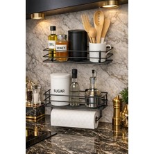 Daisy Home Alper Banyo Yapışkanlı Mutfak Rafı Baharatlık Organizer Seti – Kağıt Havluluklu Raf (Tş01 Solo),tş01 Kancalı Raf
