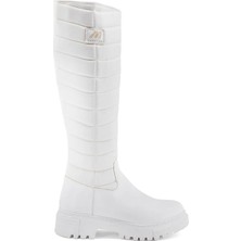 Mp Kadın Casual Kapitone Çizme Beyaz MP-2752