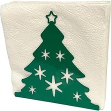 Daisy Home Çam Ağacı Temalı Yeşil Metal Peçetelik Yılbaşı Noel