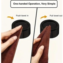 Daisy Home Kendinden Yapışkanlı Duvar Havlu Askısı | 2'li Set | Siyah