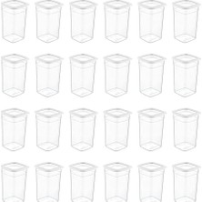Daisy Home Smartware 24'lü Set Skali Kare Saklama Kabı Beyaz 1440 ml