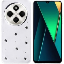 Daisy Home 14C 4g ile Uyumlu Kılıf Kabartmalı Kelebek-Kiraz-Çiçek Dizayn Şeffaf Kutup Kapak Yıldız