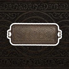 Daisy Home Alisveristime Dikdörtgen Kulplu Zamak Sunum Tepsisi, Osmanlı Motifli Çay ve Kahve Servis Tepsisi, 2 Kişilik Dekoratif Küçük Tepsi (Antik Yeşil)