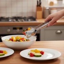 Daisy Home Paslanmaz Çelik Yemek Servis Maşası 21 cm – Salata, Makarna ve Sıcak Yemekler Için Çok Amaçlı Servis Pensi