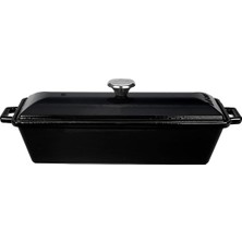 Daisy Home Lava Döküm Ekmek Kabı/terrine, 11X29 Cm, Siyah