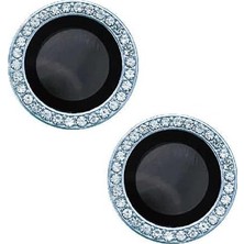 Daisy Home 14 Plus ile Uyumlu Taşlı Kamera Lens Koruyucu Çerçeveli Koruyucu Mavi