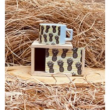 Daisy Home Giftmoda Ananas Tasarımlı Ahşap Kutulu Kupa
