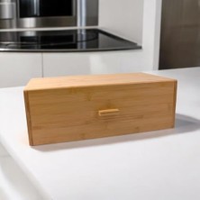 Daisy Home Deconox Bambu Ekmek Kutusu - Ekmek Dolabı, Çok Amaçlı Ekmeklik, Doğal Bambu Saklama Kutusu (40X23X14CM) - Mutfak, Tezgah ve Kiler Için