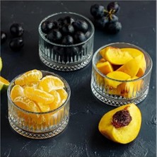 Daisy Home 6'lı Kristal Desenli Cam Kase Seti - Şeffaf, Tatlı ve Meze Sunumu Için, Bulaşık Makinesinde Yıkanabilir, Modern Tasarım