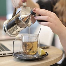 Daisy Home 2 Adet Çift Cidarlı Cam Kupa Bardak 250 ml Çift Camlı Bardak Kupa Double Walled Glass
