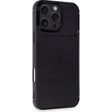 Daisy Home Ggm Giyim & Aksesuar 16 Pro Max ile Uyumlu Auto Focus Karbon Kapak Ultra Ince Yapılı Tam Koruma Sağlayan Kılıf (Siyah)