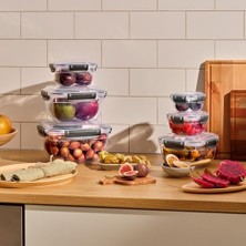 Daisy Home Orret Home Sızdırmaz Kare Saklama Kabı Seti, Klipsli Kilitli, Contalı Kapaklar, Mutfakta Yiyecek Saklama Için Dayanıklı ve Şeffaf Set Bpa Içermez (3 Parça)