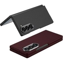 Daisy Home Galaxy Z Fold 6 Uyumlu Kamera Korumalı Karbon Fiber Tasarımlı Arka Yüzey Kıpta Karbon Kapak