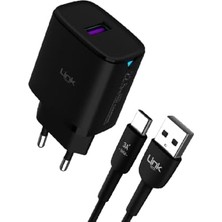 Daisy Home C306 22.5W Qc3.0 USB Çıkışlı Type-C Kablolu Şarj Aleti Siyah