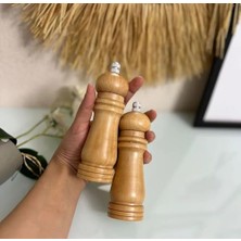 Daisy Home Busstier Orta Boy Bambu Gövdeli Ahşap Tuz Karabiber Değirmeni, Baharat Öğütücü 2 Adet