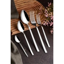 Daisy Home Zagori 60 Parça 12 Kişilik Çelik Düz Çatal Kaşık Seti Gümüş, DOP6230798IGO