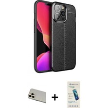 İlk El Grup Ieg™ iPhone 13 Pro Max Kılıf Doruk Klasik Özel Seri - Şeffaf Pasifik Cam Ekran Koruyucu + Rose Gold Rainbow Kamera Lens Koruma Cam