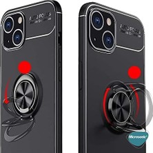 Daisy Home 14 Plus Için Kılıf Kickstand Ring Holder Siyah [ 14 Plus ile Uyumlu Kılıf - Siyah]