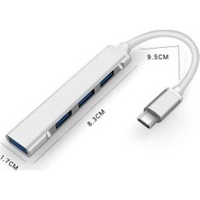 Daisy Home Type-C To 4 Port USB 3.0 Hub Çoklayıcı ve Otg Yüksek Hızlı Super Speed Çoklayıcı Çoğaltıcı Çevirici Adaptör Cep Telefonuna USB Bağlama Imkanı