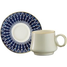 Daisy Home Sandro Moreno 1453 Deep Blue Yüzük Gold 12 Parça 6 Kişilik Kahve Fincan Takımı 90 ml