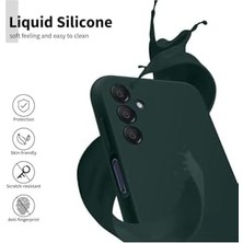 Daisy Home Galaxy A35 ile Uyumlu Kadife Astarlı Koyu Yeşil Mat Silikon Kılıf – Ince & Esnek, Leke ve Suya Dayanıklı