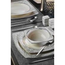 Daisy Home Kütahya Porselen Bone Mare 56 Parça 12 Kişilik Yemek Takımı