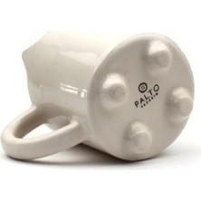 Daisy Home Palto Tasarım Miyav 01 El Yapımı 3D Krem Parlak Kupa - El Yapımı Seramik Kupa