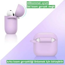 Daisy Home 4.nesil Uyumlu Açık Lila Silikon Kulaklık Kılıfı, Kulaklık Ipi ve 3'ü 1 Arada Temizleme Kalemi Seti(Açık Lila)