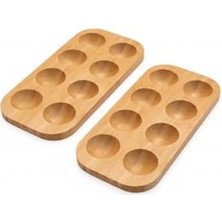 Daisy Home Bambu Yumurtalık 8 Gözlü, Suya Dayanıklı Pürüzsüz Yumurta Standı, Tezgah ve Dolap Kullanımı (2)