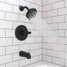 Daisy Home Pfirst Modern Tek Saplı Küvet ve Duş Musluğu, Sadece Döşeme (Valf ve Duş Başlığı Dahil Değildir) Mat Siyah R89070B