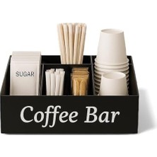 Daisy Home 5 Bölmeli Tezgahüstü Kahve, Şeker ve Karıştırıcı Organizer Model 2 Siyah