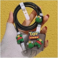 Daisy Home 18W/20W Ile Uyumlu Şarj Kılıfı, Şarj Kablosu Örme Aparatı, Toparlayıcı, Kablo Koruyucu, Toy Kurbağa